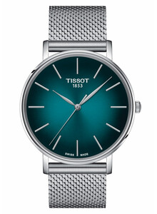 Klasyczny zegarek męski z zieloną tarczą Tissot