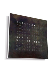 Zegar Qlocktwo Earth 45 Raw Iron język rumuński