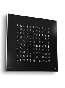 Zegar Qlocktwo Earth 45 Black Pepper w języku francuskim