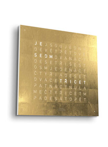 Zegar Qlocktwo Earth 45 Gold w języku czeskim