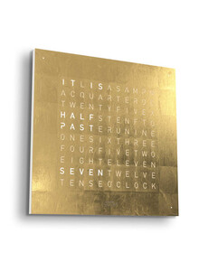 Zegar Qlocktwo Earth 45 Gold w języku angielskim