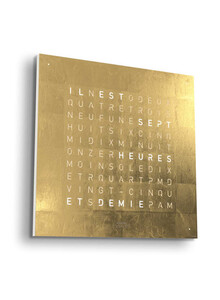 Zegar Qlocktwo Earth 45 Gold w języku francuskim