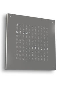 Zegar Qlocktwo Earth 45 Grey Pepper w języku czeskim