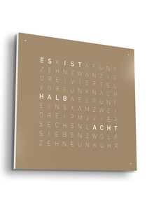 Zegar Qlocktwo Earth 45 Hazelnut w języku niemieckim