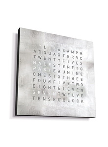 Zegar Qlocktwo Earth 45 Platinium w języku angielskim