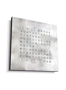 Zegar Qlocktwo Earth 45 Platinium w języku francuskim