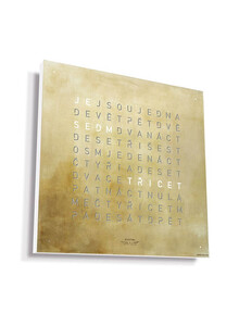 Zegar Qlocktwo Earth 45 Silver & Gold w języku czeskim