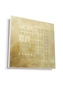 Zegar Qlocktwo Earth 45 Silver & Gold w języku angielskim