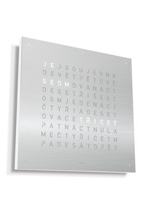 Zegar Qlocktwo Earth 45 Stainless Steel w języku czeskim