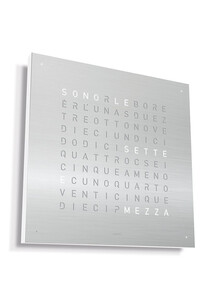 Zegar Qlocktwo Earth 45 Stainless Steel w języku włoskim