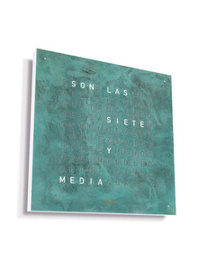 Zegar Qlocktwo Earth 45 Vintage Copper w języku hiszpańskim