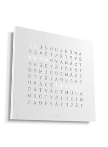 Zegar Qlocktwo Earth 45 White Pepper w języku czeskim