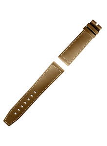 brązowy pasek z białą nicią do zegarka Longines