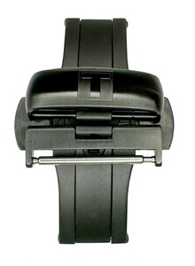 Czarne zapięcie motylkowe do skórzanych pasków Tissot