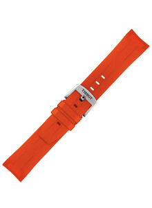 Pomarańczowy pasek gumowy do zegarka Tissot Seastar 1000 Quartz Chronograph