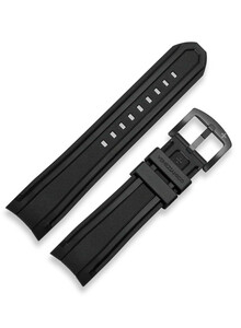 Gumowy pasek do zegarka Venezianico szerokość 22 mm czarny z czarną klamerką