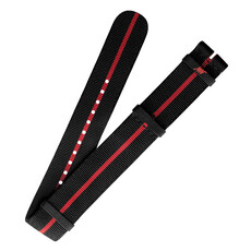 Tekstylny pasek do zegarka Longines NATO czarny.