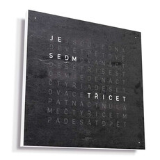 Zegar ścienny Qlocktwo Metamorphite z wymiennym panelem przednim w języku czeskim