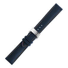 Niebieski pasek z pomarańczowym szyciem 20 mm Certina