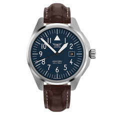 Męski zegarek Aviator na skórzanym pasku