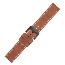 Brązowy pasek Tissot z czarną klamerką, szerokość 22 mm