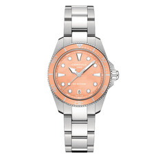 Damski zegarek nurkowy Certina z pomarańczową tarczą