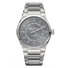 Jednowskazówkowy zegarek męski MeisterSinger z szarym cyferblatem