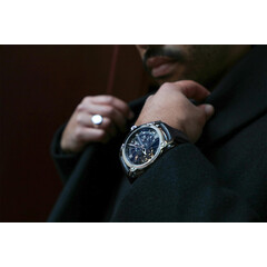 Zegarek męski na czarnym pasku skórzanym Auguste Reymond