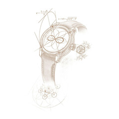 Szkic zegarka Auguste Reymond