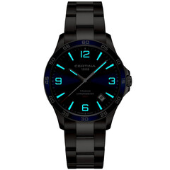 Certina DS-8 Gent C033.851.44.047.00 zegarek męski z certyfikatem COSC w ciemoności