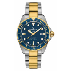 Certina DS Action Diver zegarek do nurkowania na dwukolorowej bransolecie