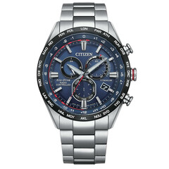 Tytanowy zegarek Citizen Radio Controlled Super Titanium CB5945-85L z niebieską tarczą.