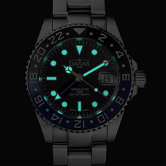 Podświetlenie zegarka Davosa Ternos Ceramic GMT Automatic 161.590.60