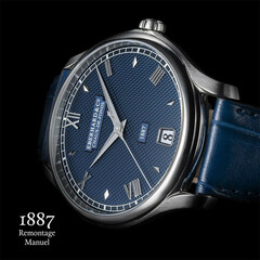 Elegancki zegarek męski z niebieskim paskiem