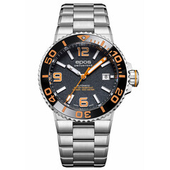 Zegarek nurkowy Epos Sportive Diver 3441.131.99.52.30 z pomarańczowymi elementami