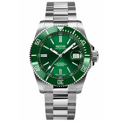 Zielona ceramiczna luneta w zegarku Epos Sportive Diver 3504.131.93.13.30
