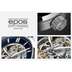 Szczegóły zegarka Epos Passion Skeleton 3501 w wersji niebieskiej