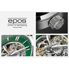 Szczegóły zegarka Epos Passion Skeleton 3501 z zieloną tarczą