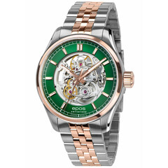 Męski zegarek szkieletowy Epos z zieloną tarczą