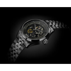 Czarny zegarek Epos Passion Skeleton 3501.139.25.15.35