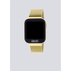 Smartwatch na złotej bransoletce milanese Liu Jo.