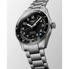 Czarny zegarek Longines Spirit Zulu Time L3.812.4.53.6