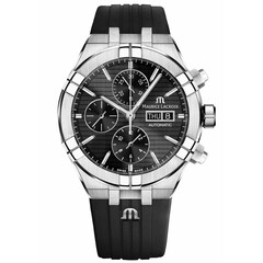 Zegarek z chronografem i paskiem gumowym Maurice Lacroix AI6038-SS000-330-2