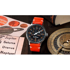 MeisterSinger Astroscope Limited Edition ED-AS9020 zegarek na pasku pomarańczowym