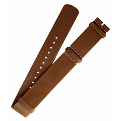 Skórzany pasek do zegarka NATO Longines w kolorze brązowym.