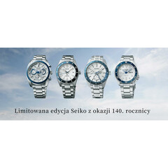 Zegarki Seiko z czterech, reprezentacyjnych kolekcji na cześć 140. rocznicy Seiko.