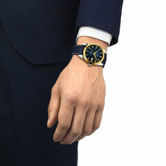 Tissot Gentleman Powermatic 80 Silicium T927.407.46.041.01 zegarek męski na pasku skórzanym.