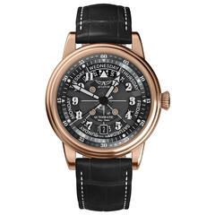 Złoty zegarek szkieletowy męski Aviator Limited Edition