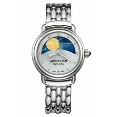 Szwajcarski zegarek Aerowatch 1942 Night & Day na bransolecie - dzień