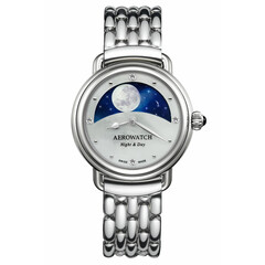 Damski zegarek Aerowatch 1942 Night & Day na bransolecie - noc
